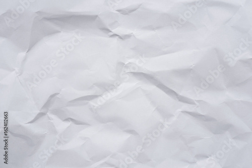 White crumpled paper background and texture, Wrinkled creased paper white abstract