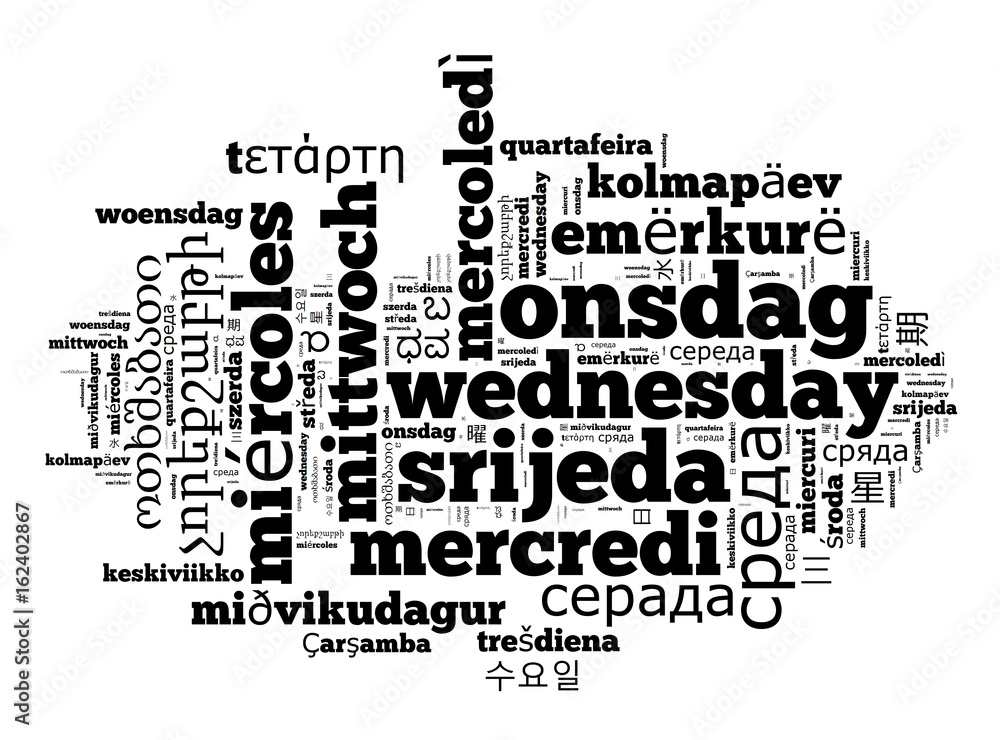 Word Wednesday in different languages Word Wednesday in different languages
