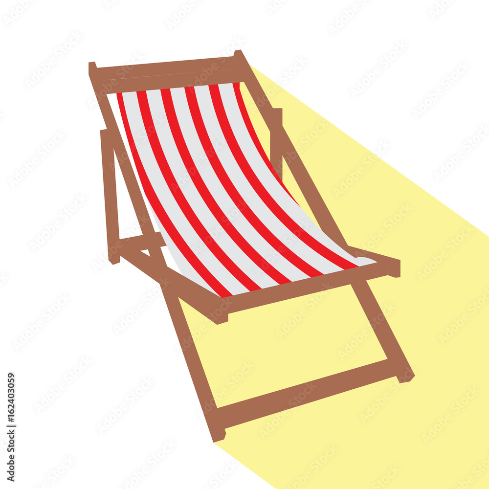 Isolated beach chair icon on a white background, Vector illustration