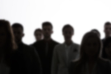 Crowd of people silhouettes