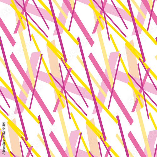 Summer color stripe modern chaos pattern motif vector illustration. Colorful line shape seamless pattern for wrapping paper, background, fabric, surface design.
