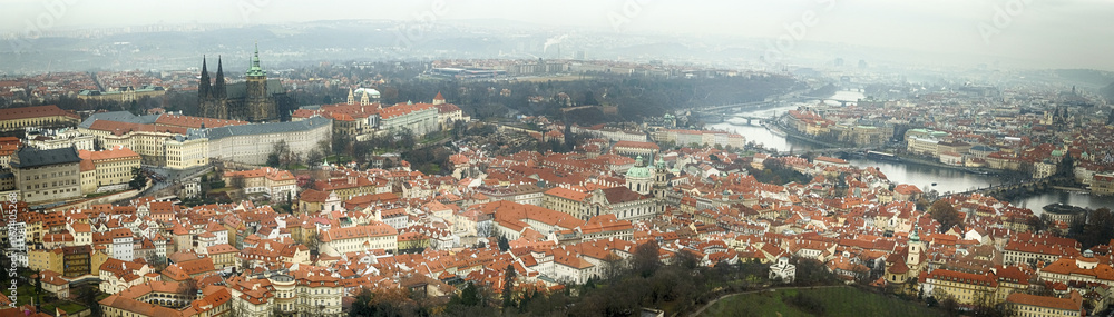 Aerial view of city of Praga