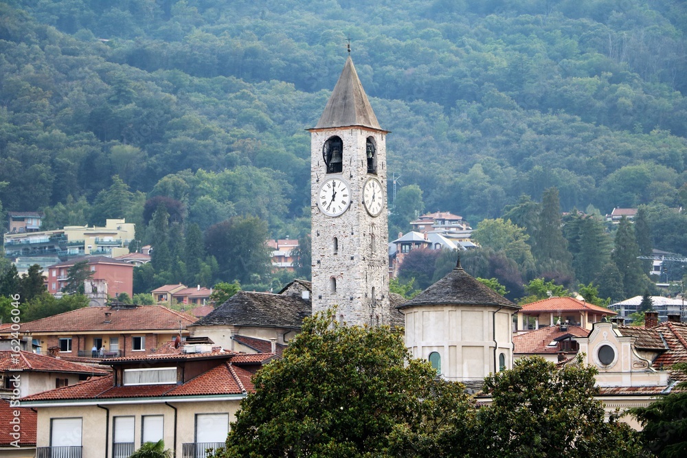 View to Church Gervaso and Protaso in Baveno, Lake Maggiore, Piedmont Italy View to Church Gervaso and Protaso in Baveno, Lake Maggiore, Piedmont Italy