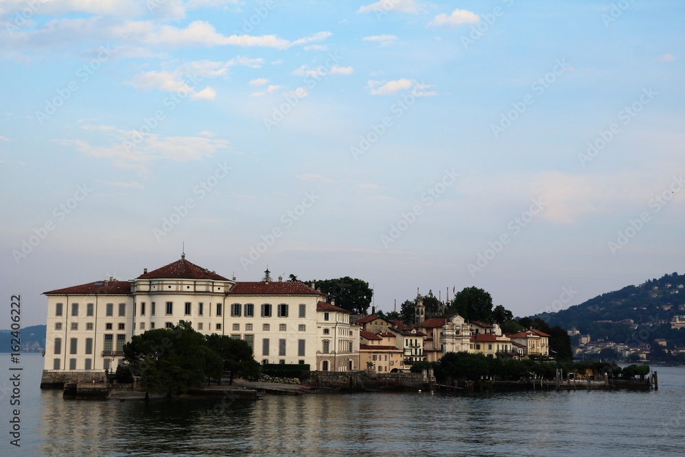View to Isola Bella at Lake Maggiore, Stresa Italy 