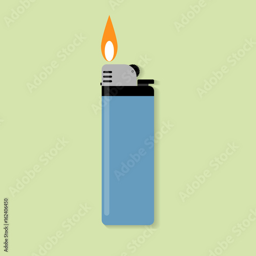 blue gas lighter with fire