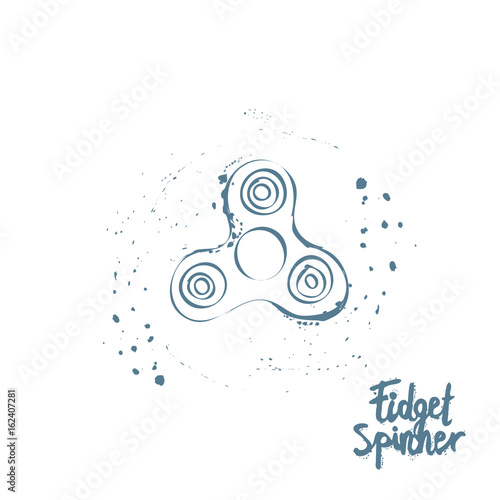 Background with fidget spinner text hand lettering calligraphy