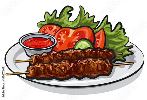 hot grilled kebab