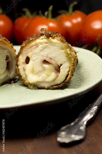 Cordon Bleau chicken and tomatoes