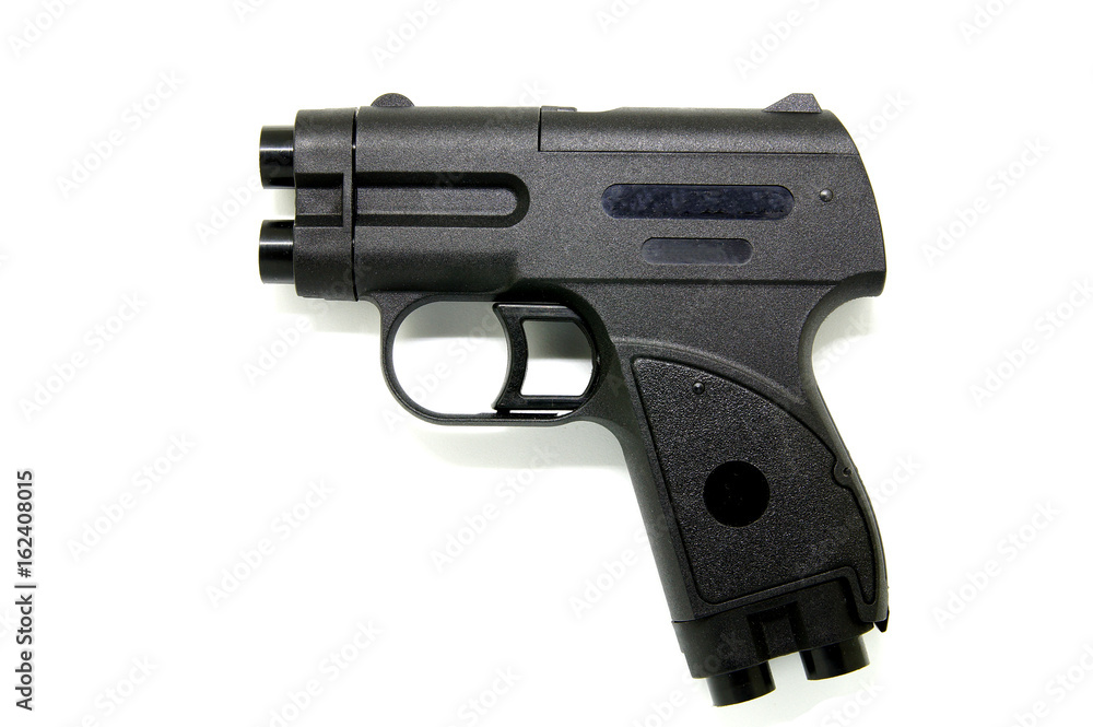 Aerosol pistol, gas weapon on a white background Aerosol pistol, gas weapon on a white background