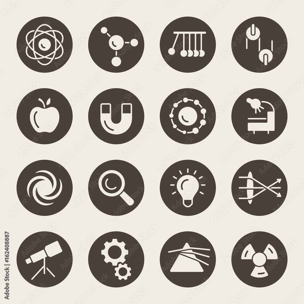 Physics icon set Physics icon set