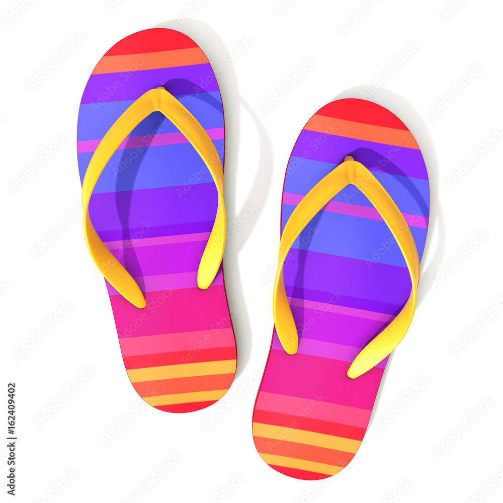 Sundown style pattern flip flops  - top view