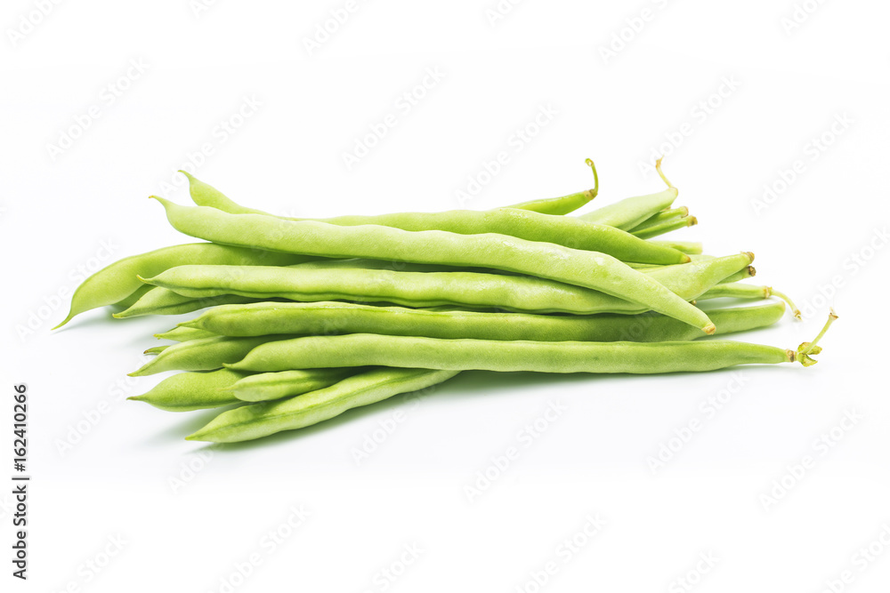 Green beans handful isolated on white background cutout Green beans handful isolated on white background cutout