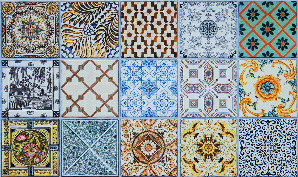 Fototapeta ceramic tiles patterns from Portugal.