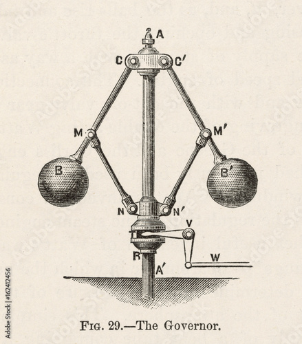 Obraz na plátně Steam Engine - Governor. Date: circa 1785