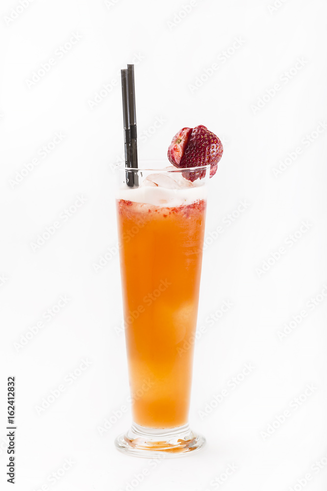 Fruit cocktail in a large glass cup Fruit cocktail in a large glass cup