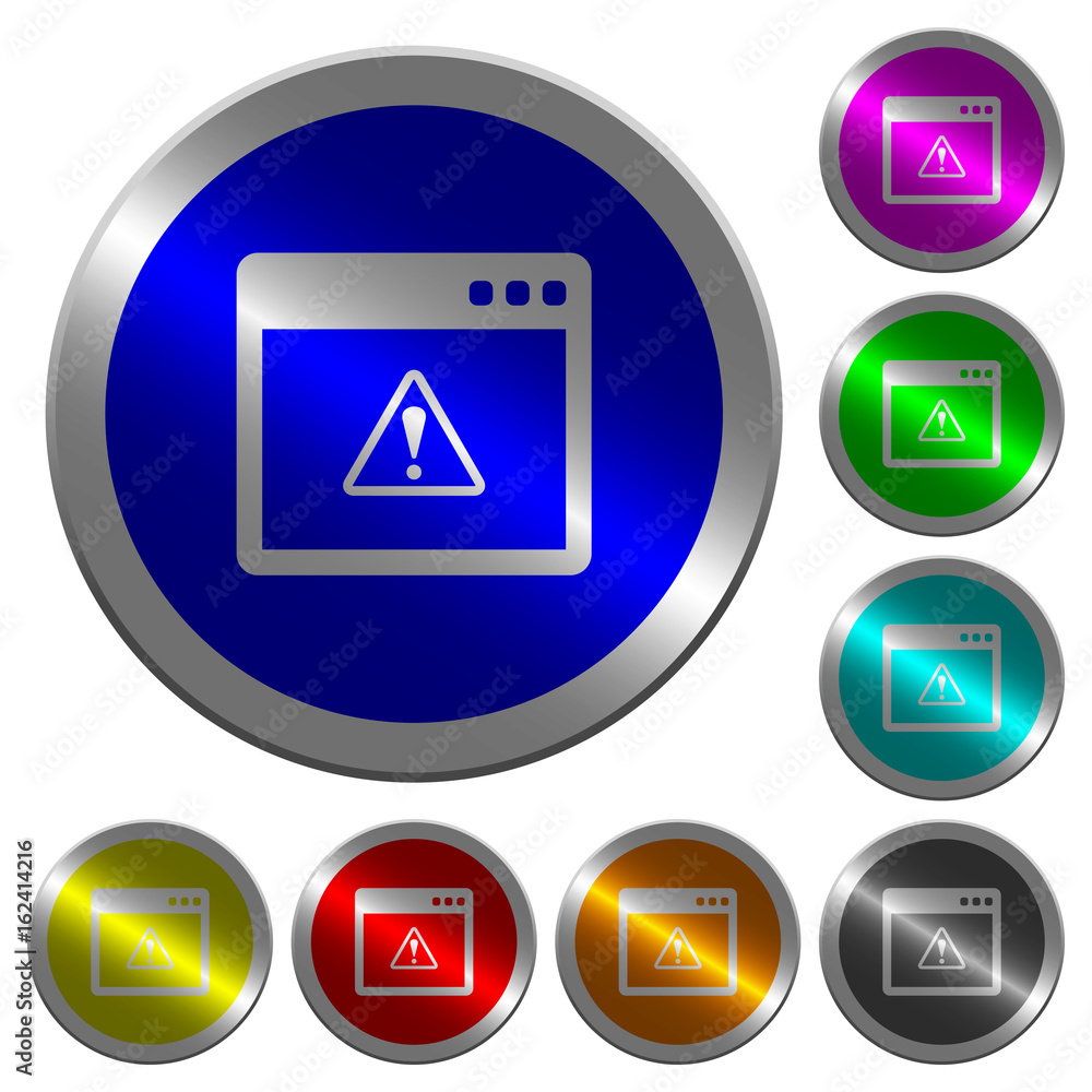 Application warning luminous coin-like round color buttons Application warning luminous coin-like round color buttons