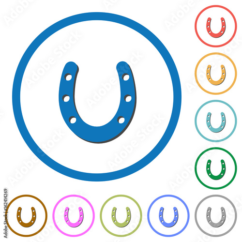 Horseshoe icons with shadows and outlines