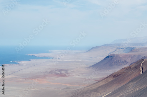 Aerial view to the mountains of the desert
