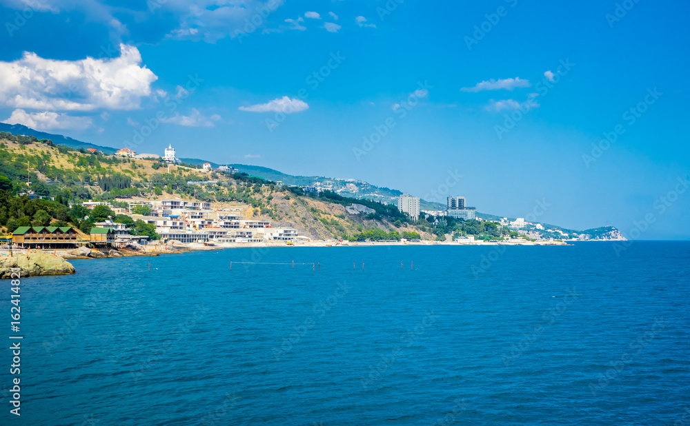 Coast of the Southern coast of Crimea. Black Sea Coast near Alupka