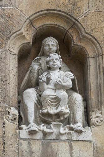 Elements of the castle architecture and the church of the eclectic Vajdahunyad in Budaplast in Hungary