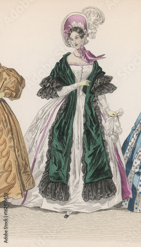 Fotografie Green Scarf 1830s. Date: 1830s