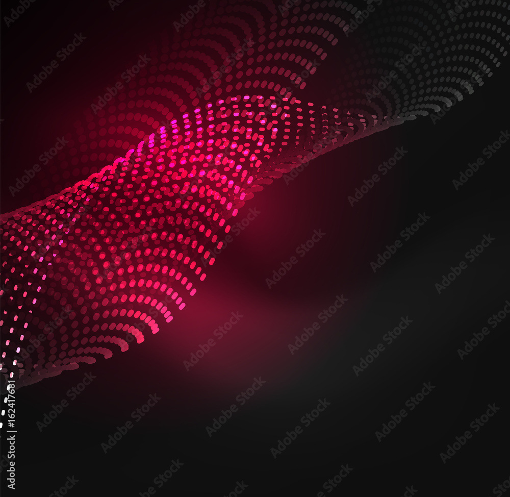 Obraz premium Glowing particles wave design template