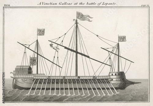 Venetian Galley 1570. Date: circa 1570 photo