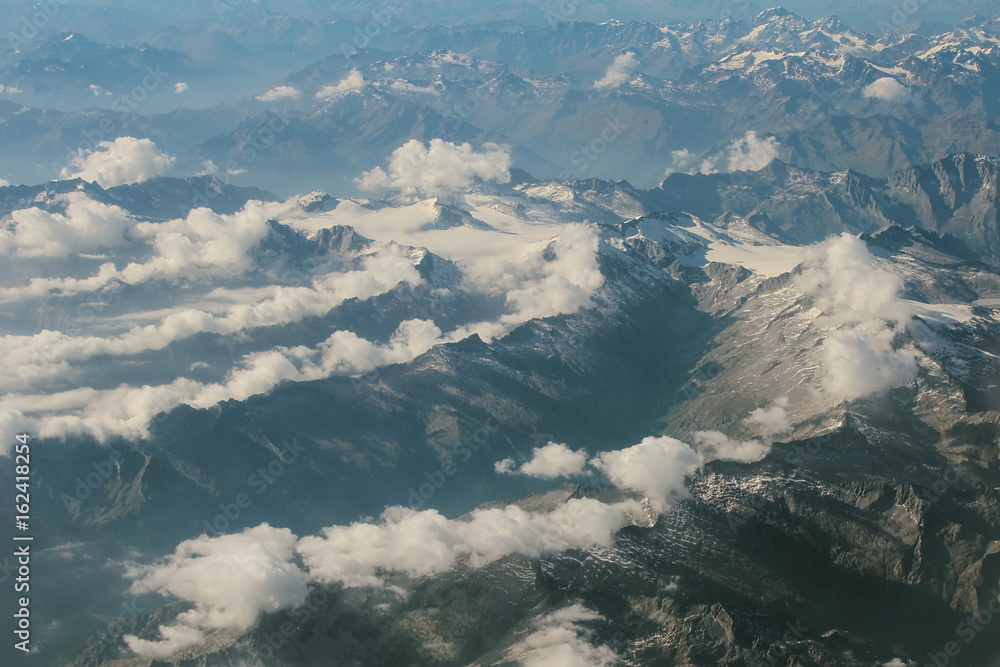 Alpine Mountain - aerial view background