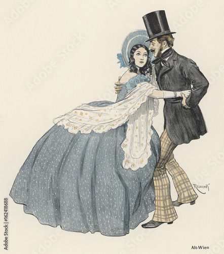 Foto Old Viennese Dancers. Date: circa 1850