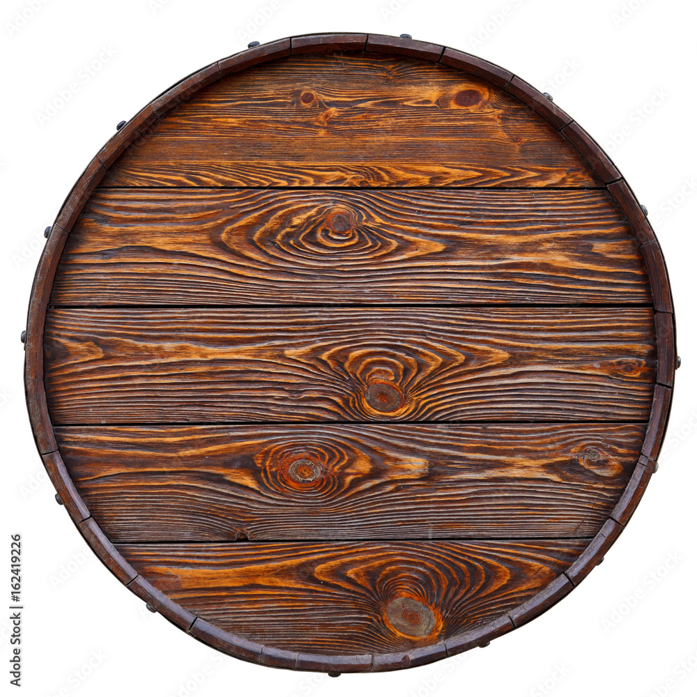 Old barrel made of wood with beautiful texture. Isolated on white Old barrel made of wood with beautiful texture. Isolated on white