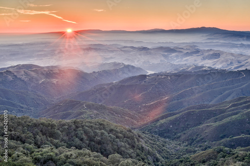Sunset over Fremont Peak State Park. San Benito County and Monterey County, California, USA.