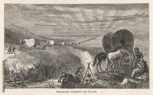 Fotografie Crossing the Plains 1869. Date: 1869