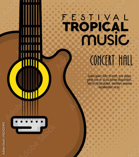 poster festival tropical music in a concert hall vector illustration graphic design