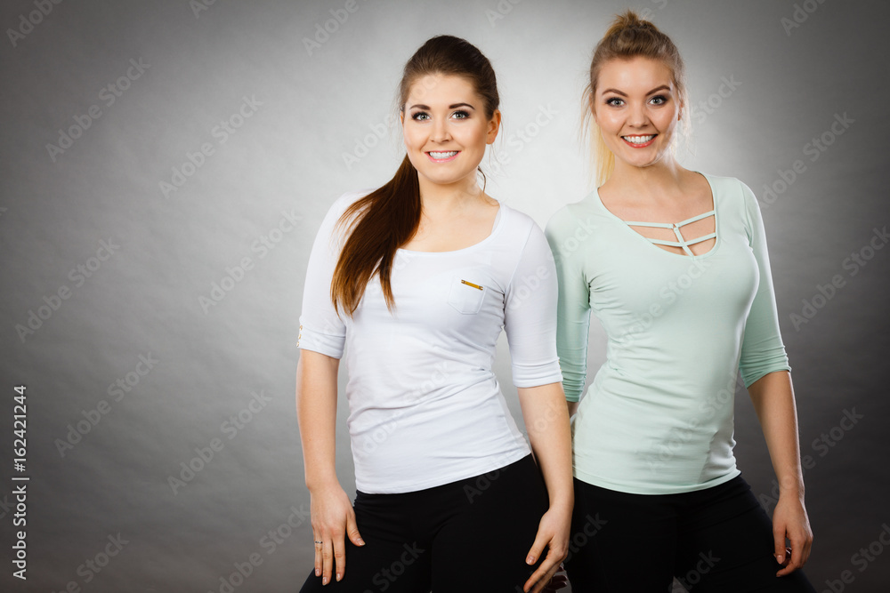 Two happy women friends having fun Two happy women friends having fun