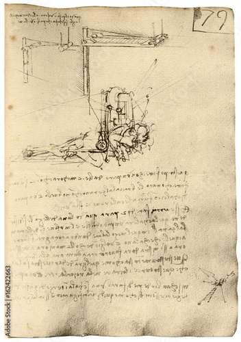 Leonardo Flying Machine. Date: circa 1500