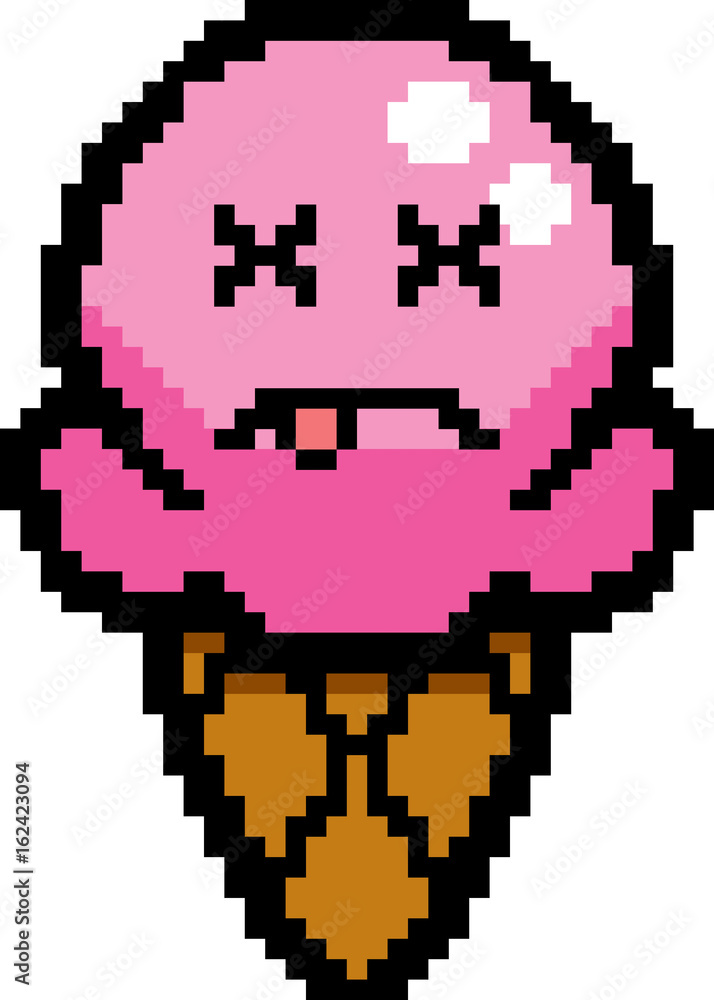 Obraz premium Dead 8-Bit Cartoon Ice Cream