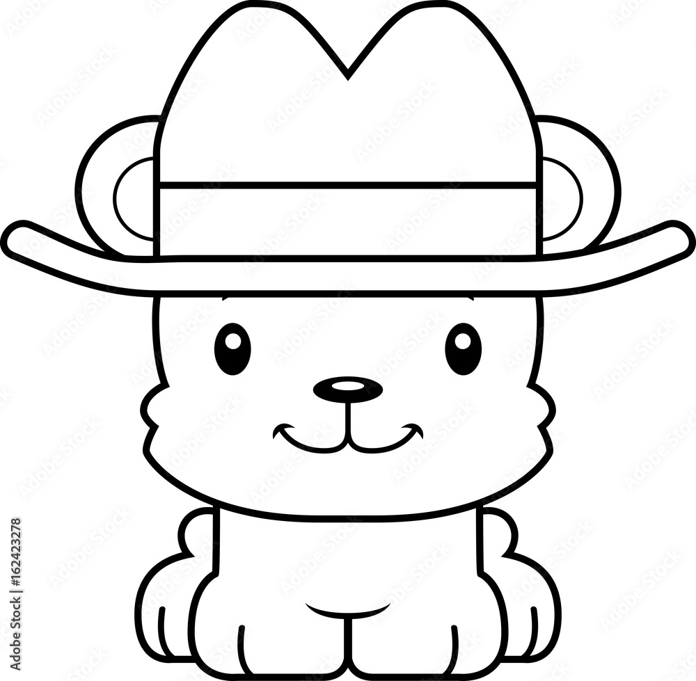 Cartoon Smiling Cowboy Bear Cartoon Smiling Cowboy Bear
