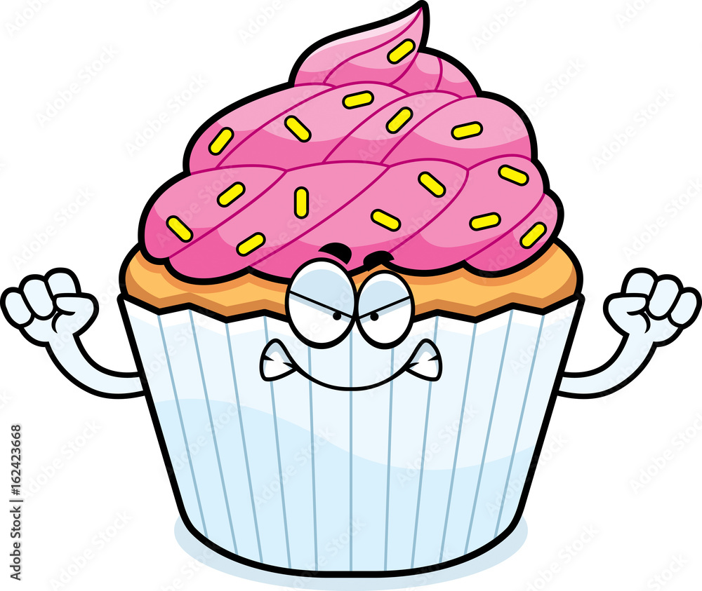 Angry Cartoon Cupcake Angry Cartoon Cupcake