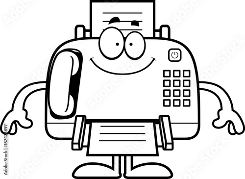 Happy Cartoon Fax Machine