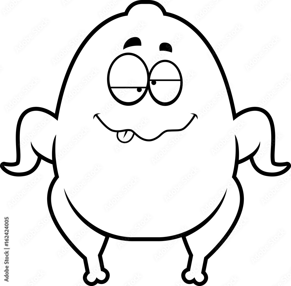 Fototapeta premium Drunk Cartoon Turkey