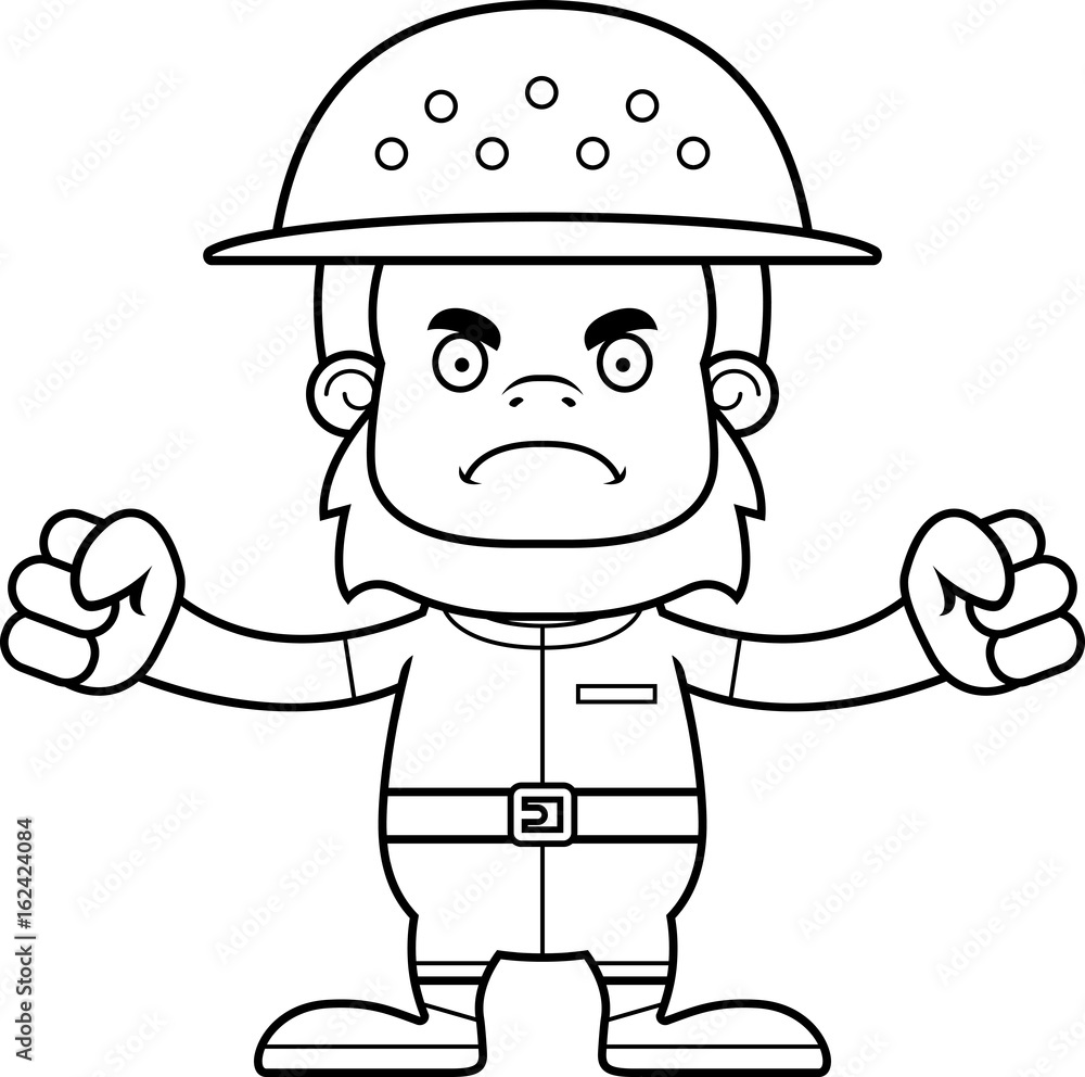 Cartoon Angry Zookeeper Sasquatch Cartoon Angry Zookeeper Sasquatch