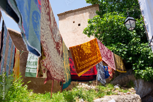 carpets drying after laundry in chefchaouen, morocco © Nikolai Link