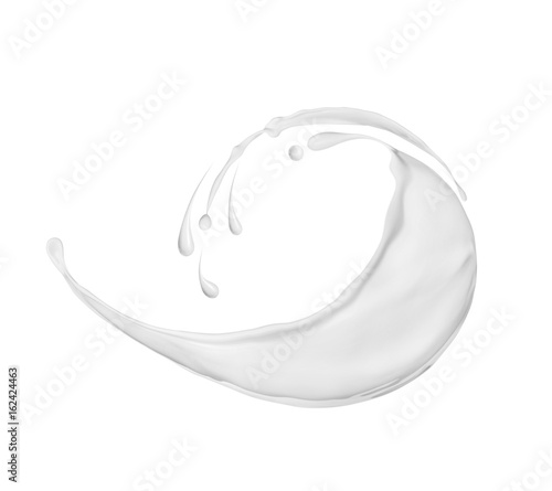 Splash of milk or cream on white background