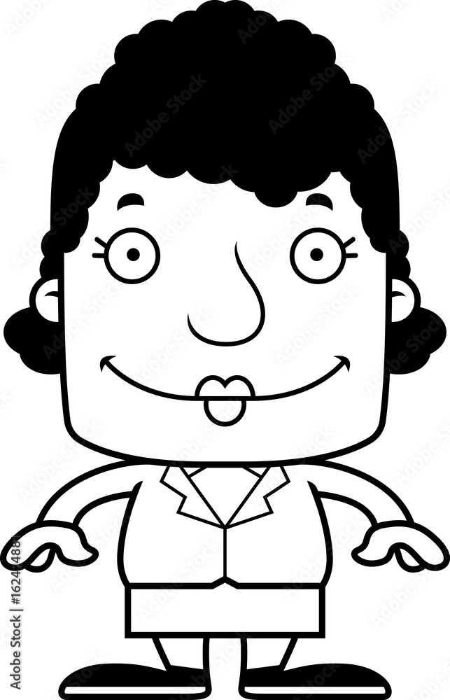 Cartoon Smiling Businessperson Woman Cartoon Smiling Businessperson Woman