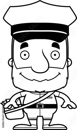 Cartoon Smiling Mail Carrier Man