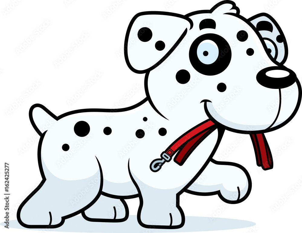 Fototapeta premium Cartoon Dalmatian Leash