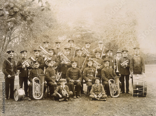 Brass Band Photo 1900. Date: circa 1900 photo