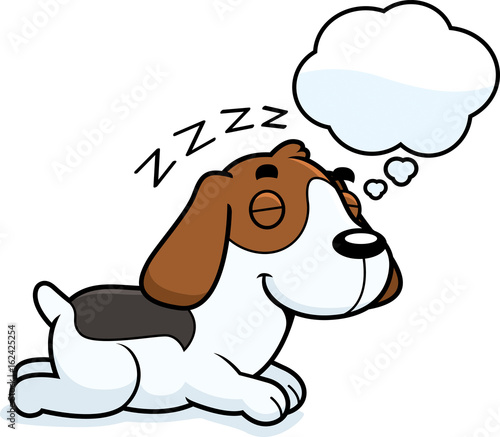 Cartoon Beagle Dreaming