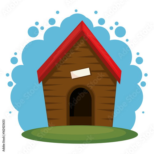 cute dog house vector illustration graphic design