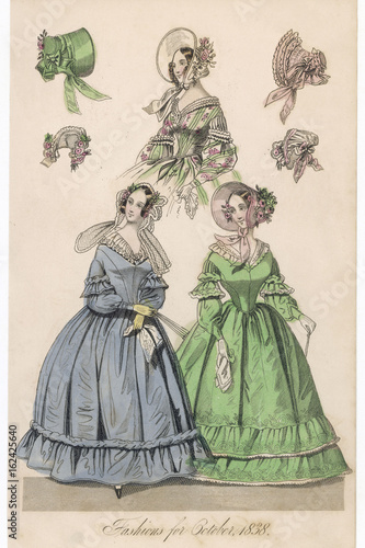 English Dresses Oct 1838. Date: 1838